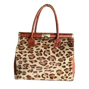 🆕 Borse In Pelle Shoulder Bag Leopard Print Crocodile Leather